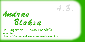 andras bloksa business card